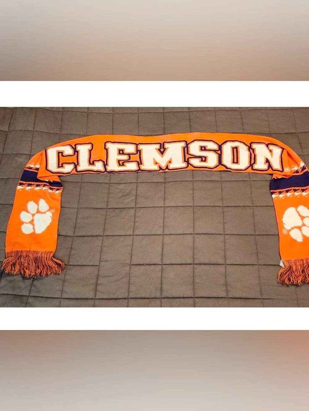 Top of the World CLEMSON UNIVERSITY TIGERS Orange/White Purple Logo Knit Scarf